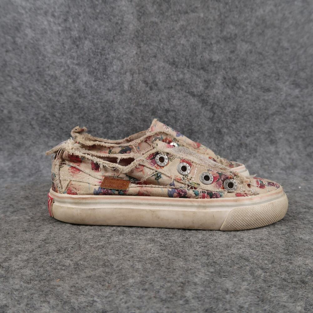 Blowfish Shoes Kids 9 Sneakers Toddler Floral Canvas Distressed Easy On Flat